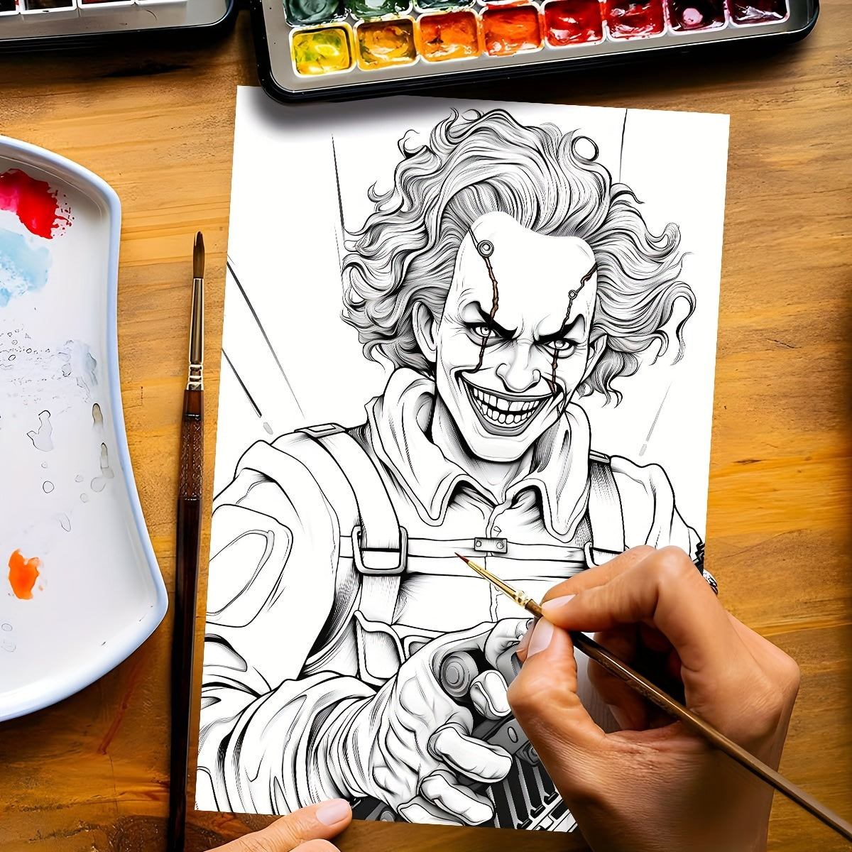 Zombie Laughing Coloring Book for Teens & Adults 22 Pages Mixed Thick Paper