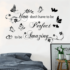 Inspirational Butterfly Heart Wall Decal - Self Adhesive Vinyl Sticker