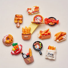 12pc Food & Bread Fridge Magnets Set for Kitchen Dining Room