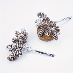 10pcs Artificial Pine Cone Bouquet for DIY Wreaths, Weddings, Home Decor