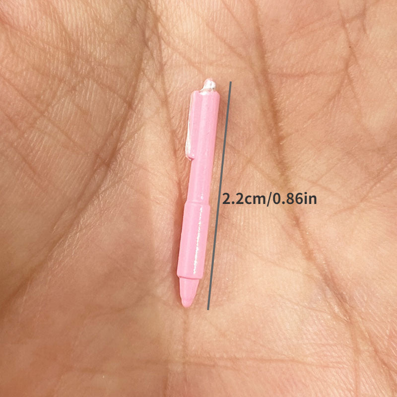 Dollhouse Accessory Set - Pink Pen, Colored Pencils, Notebook