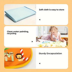 Water Canvas Art Pad for Kids 100x80cm Jungle Theme