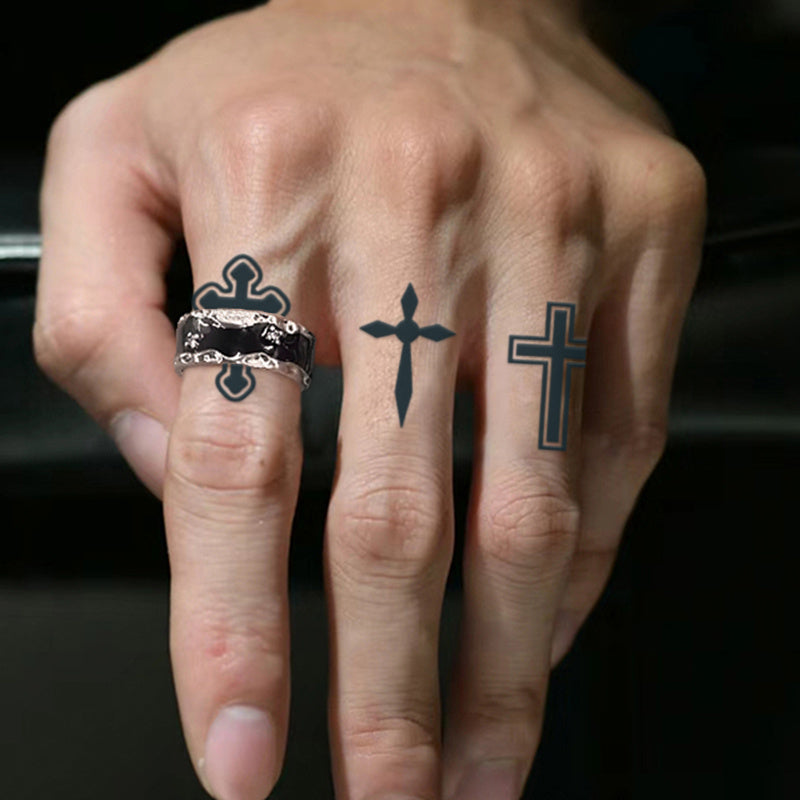 Semi-Permanent Cross Design Temporary Tattoos for Adults and Teens