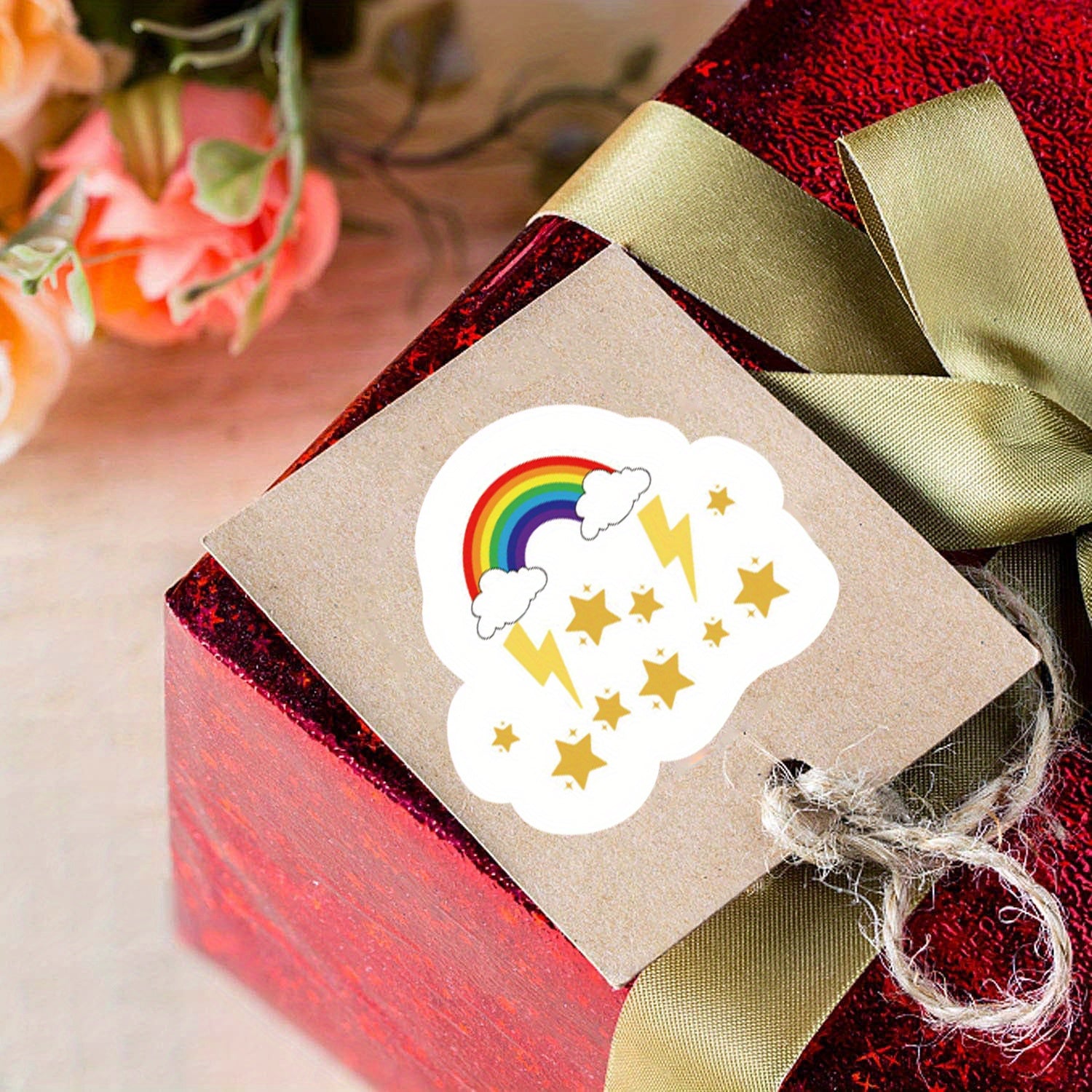 500pcs Rainbow Sticker Roll Self Adhesive for Scrapbooking