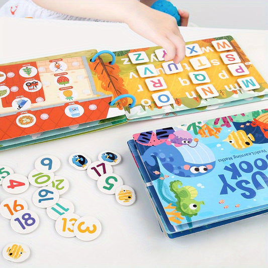 Educational Busy Book Ages 3 Alphabet Number Learning w/ Farm Animals