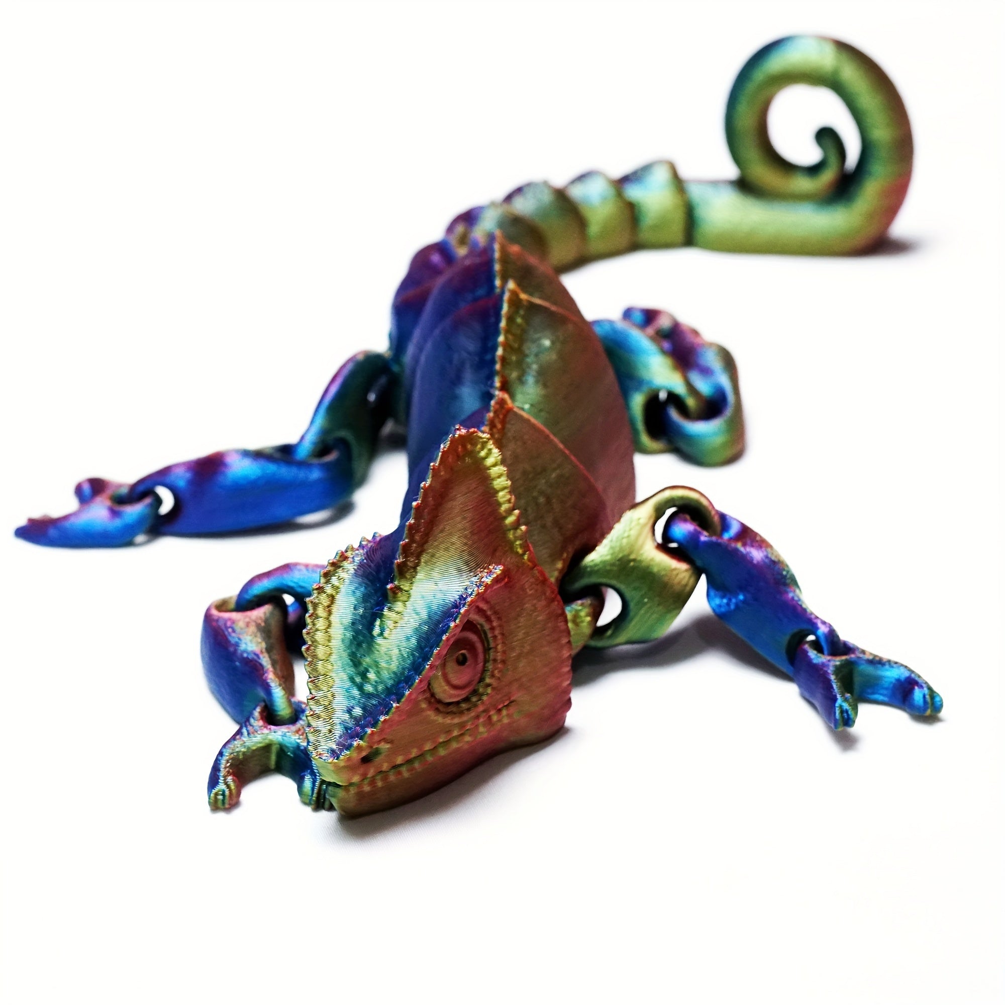 3D Printed Colorful Chameleon Tabletop Ornament