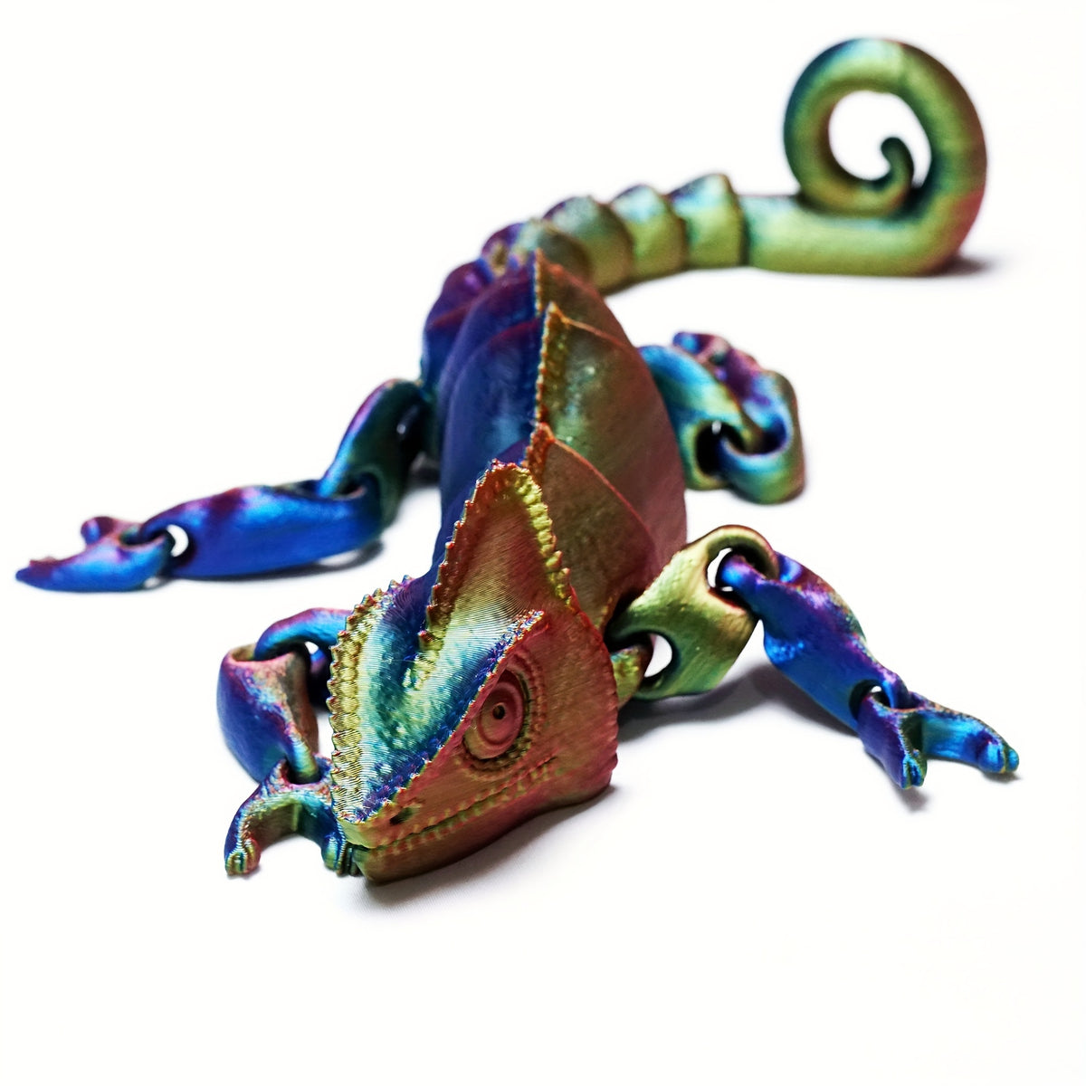 3D Printed Colorful Chameleon Tabletop Ornament