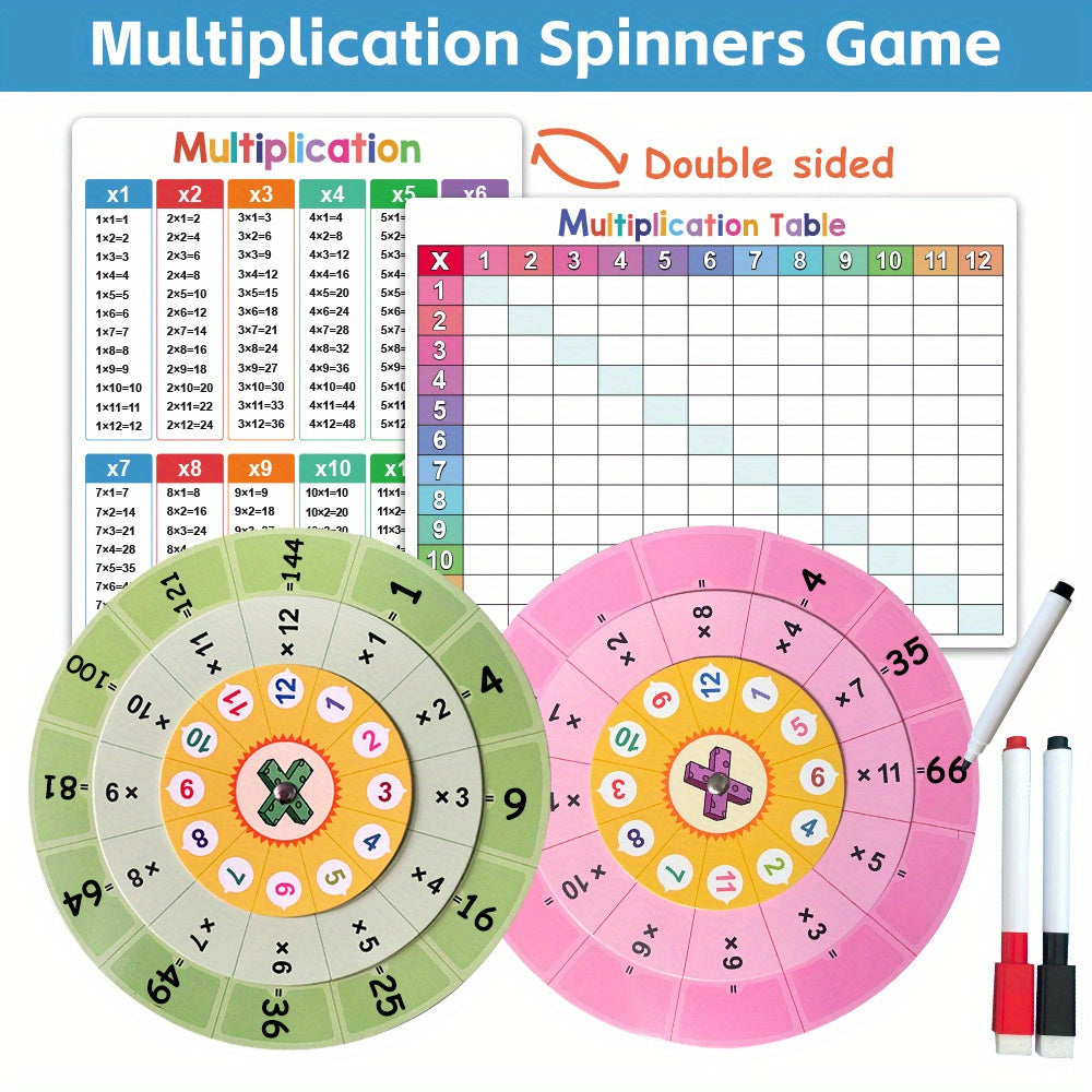 LACHILLY Multiplication Spinner Game, Math Facts Practice