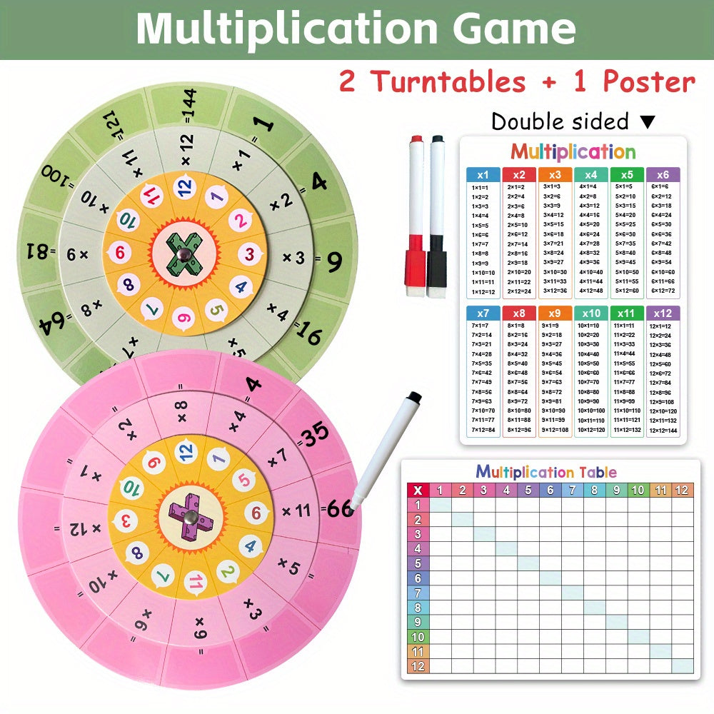 LACHILLY Multiplication Spinner Game, Math Facts Practice