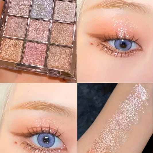 Rose & Pink Eyeshadow Palette Glitter Metallic Finish For Eye Makeup