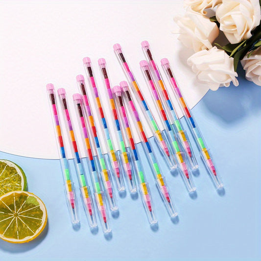 12pcs 11 Colors Crayons Colored Pencils School Supplies for Kids