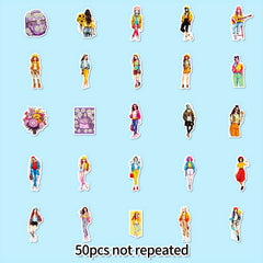 50pcs Maiden Themed Stickers for DIY Decoration