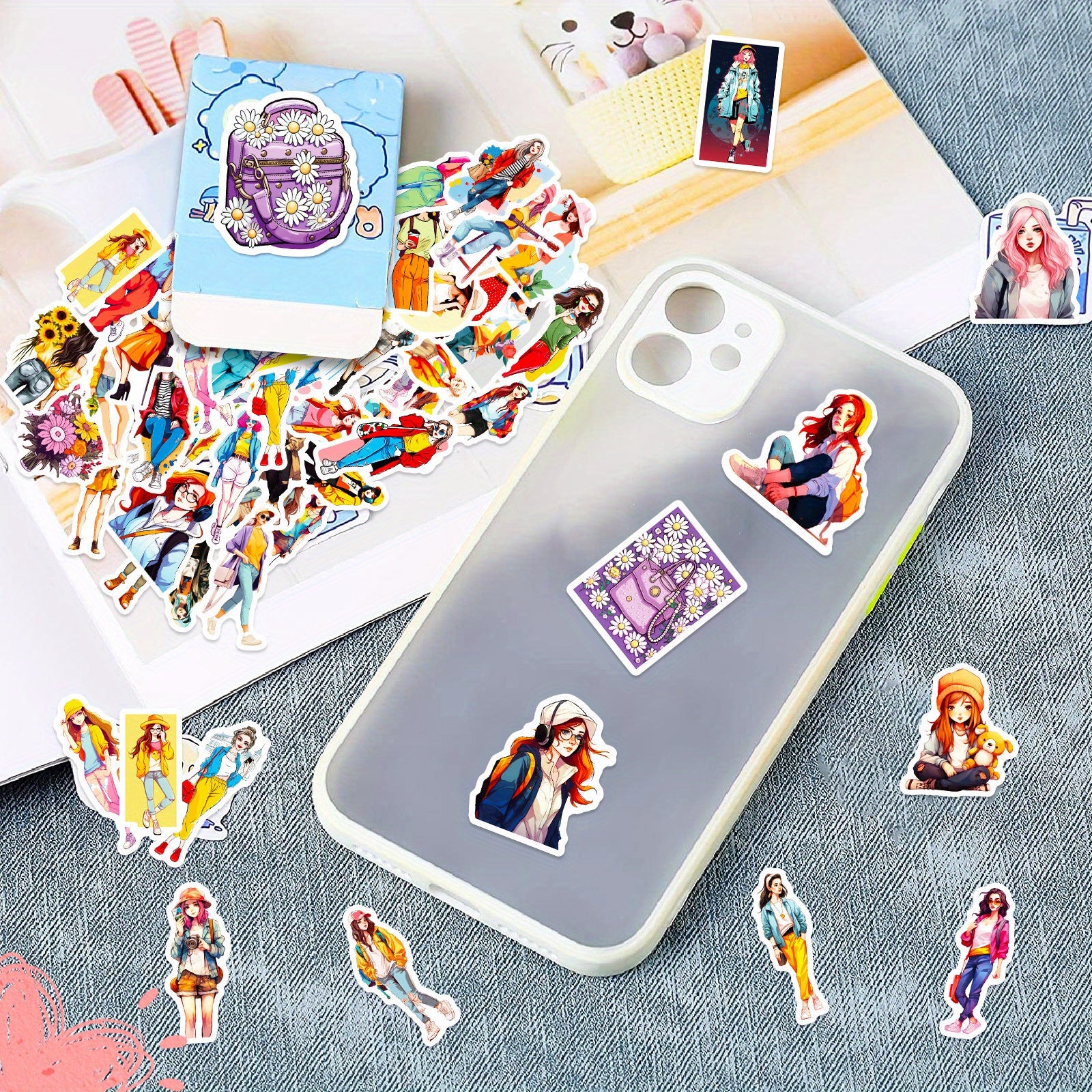 50pcs Maiden Themed Stickers for DIY Decoration
