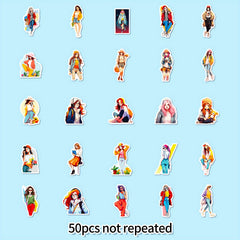 50pcs Maiden Themed Stickers for DIY Decoration