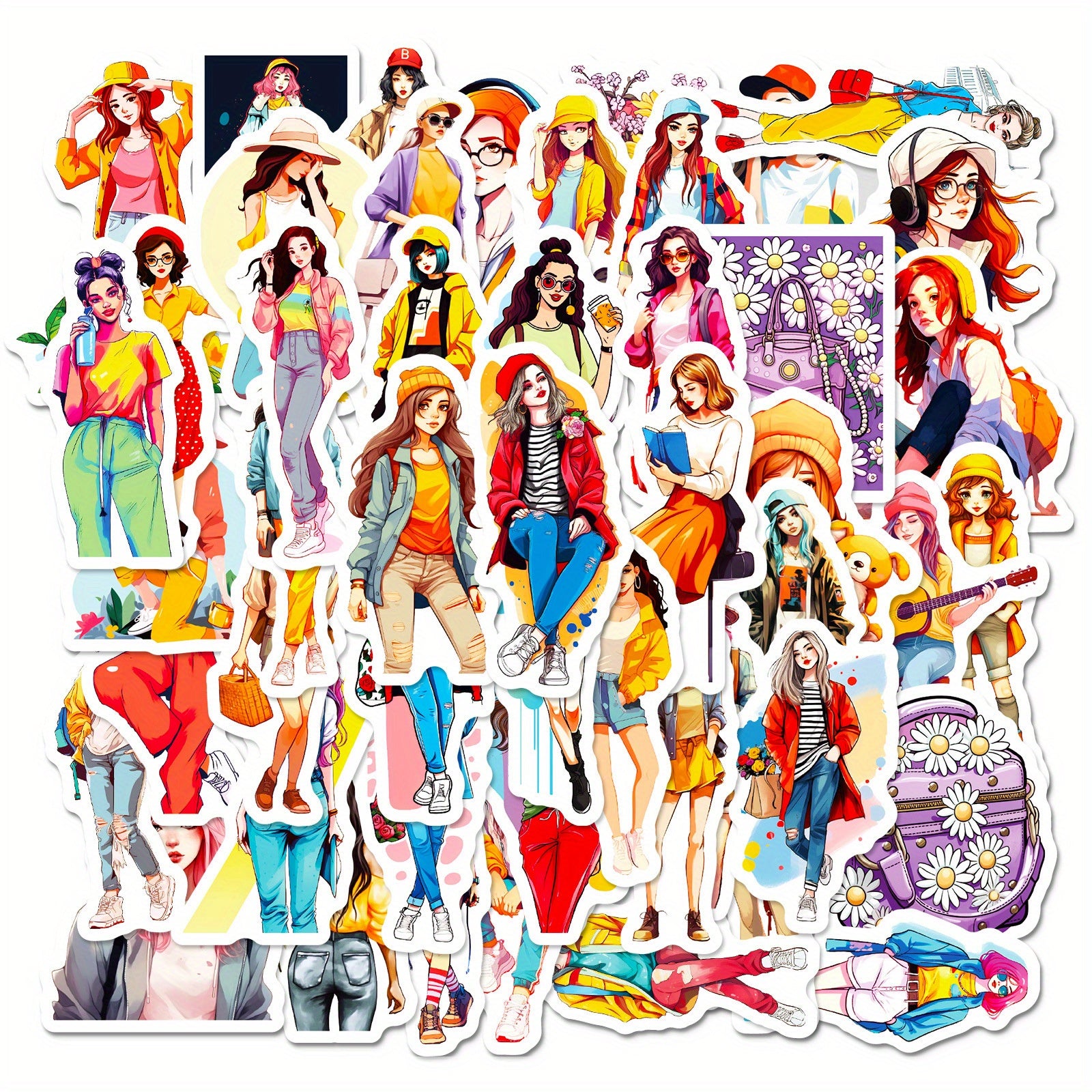 50pcs Maiden Themed Stickers for DIY Decoration