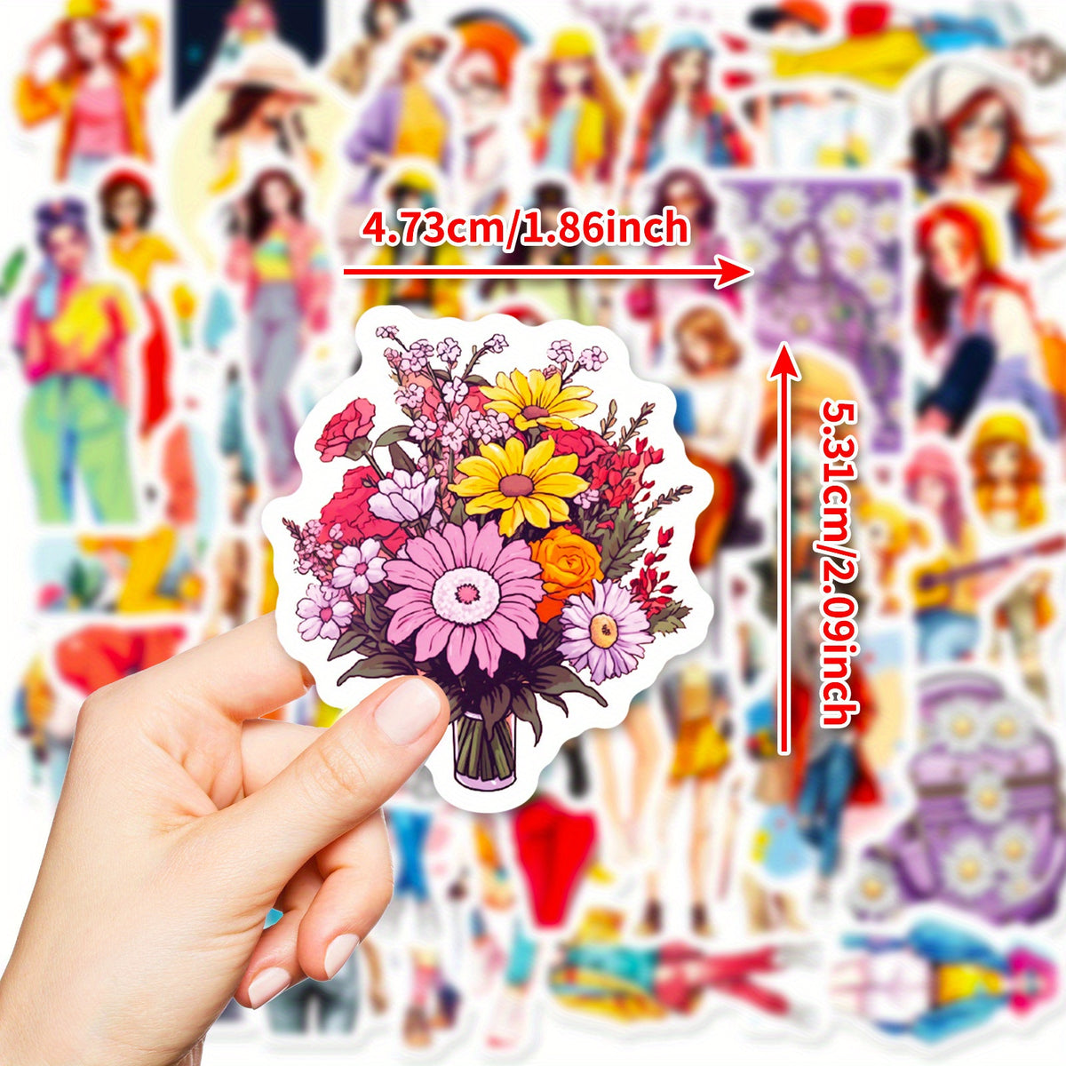 50pcs Maiden Themed Stickers for DIY Decoration