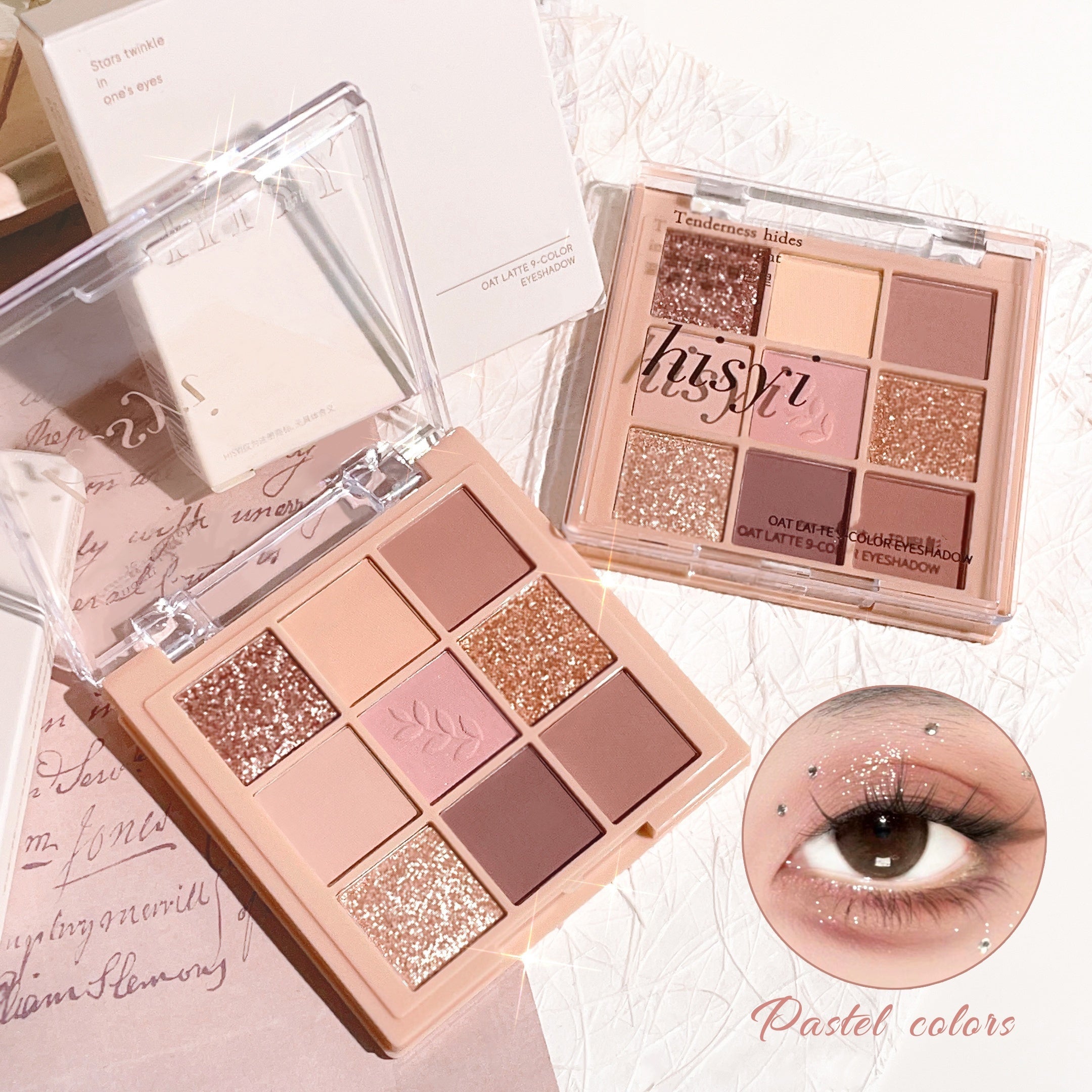 HISYI 9 Eyeshadow Palette Milk Tea Nude & Golden Shades Matte & Shimmer Finishes