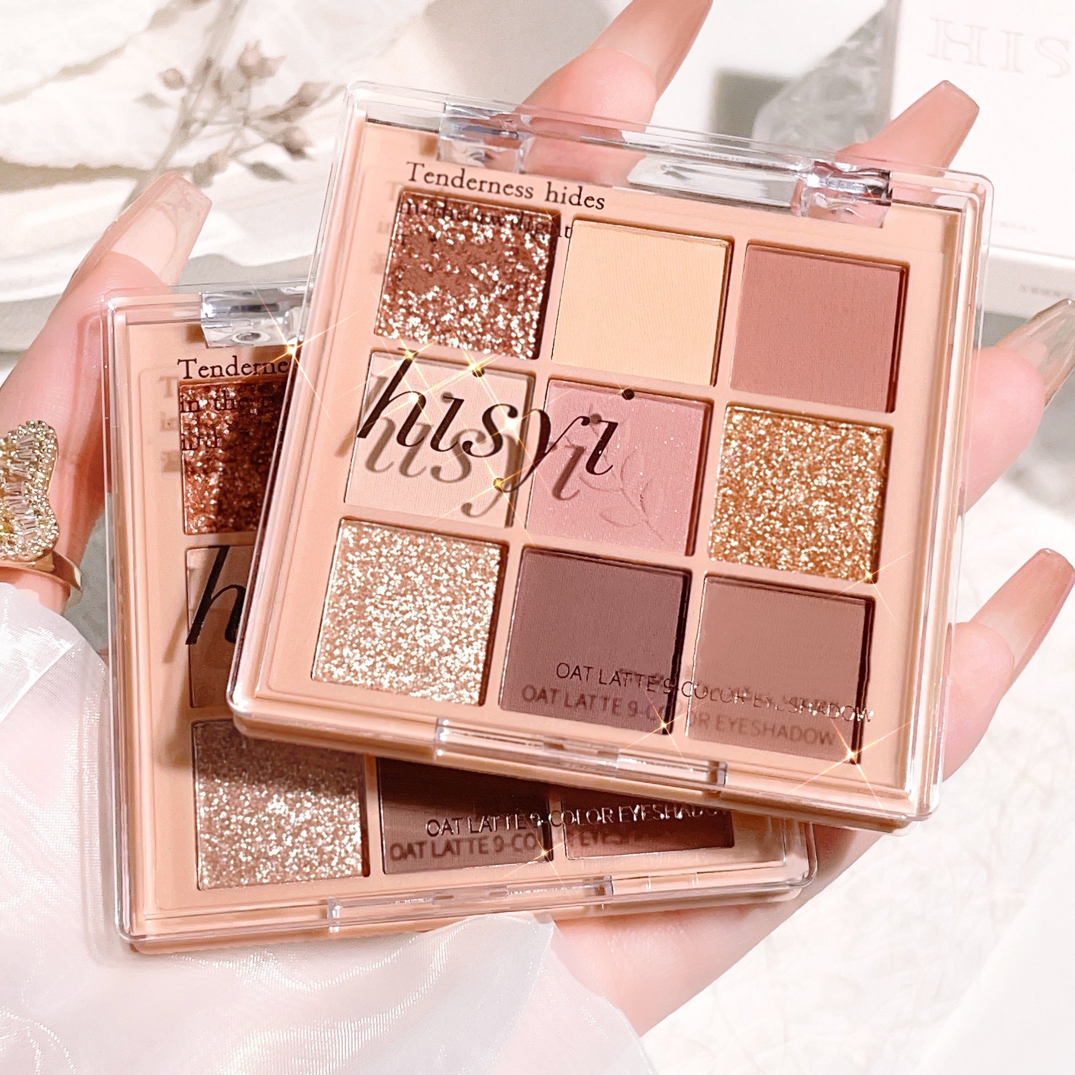 HISYI 9 Eyeshadow Palette Milk Tea Nude & Golden Shades Matte & Shimmer Finishes