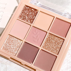 HISYI 9 Eyeshadow Palette Milk Tea Nude & Golden Shades Matte & Shimmer Finishes