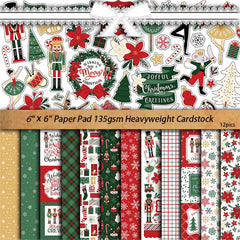 12 Sheets Vintage Nutcracker Craft Paper Set for DIY Projects