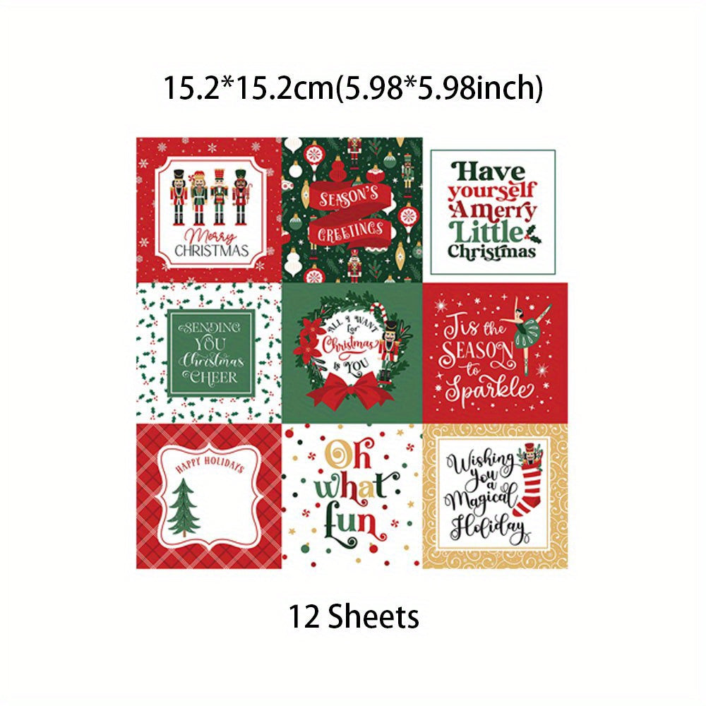 12 Sheets Vintage Nutcracker Craft Paper Set for DIY Projects