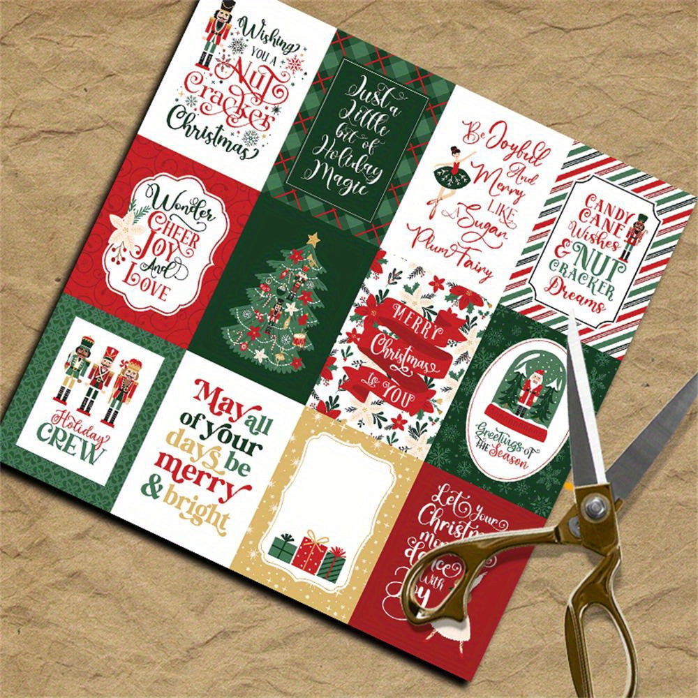 12 Sheets Vintage Nutcracker Craft Paper Set for DIY Projects