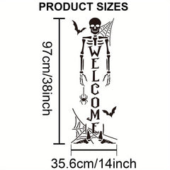 Reusable Skeleton Stencil with Welcome and Halloween Designs