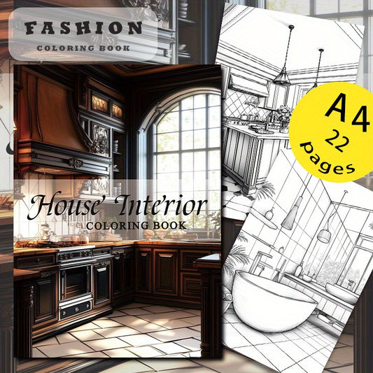 Deluxe Paper House Coloring Book 22 Pages for Halloween Christmas Decor