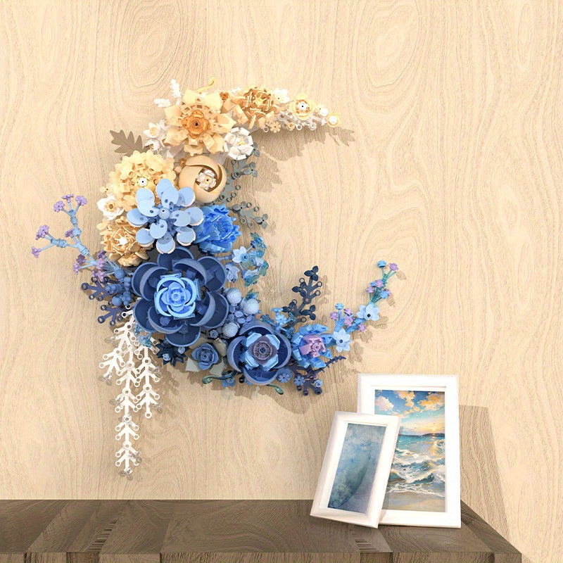 Moon Flowers Building Blocks Set DIY Home Decor ABS Plastic Floral Arrangement