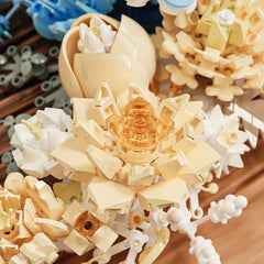 Moon Flowers Building Blocks Set DIY Home Decor ABS Plastic Floral Arrangement