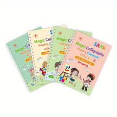 4 Books Dotted Training Sheets Mixed Paper with Holder Ink Refills