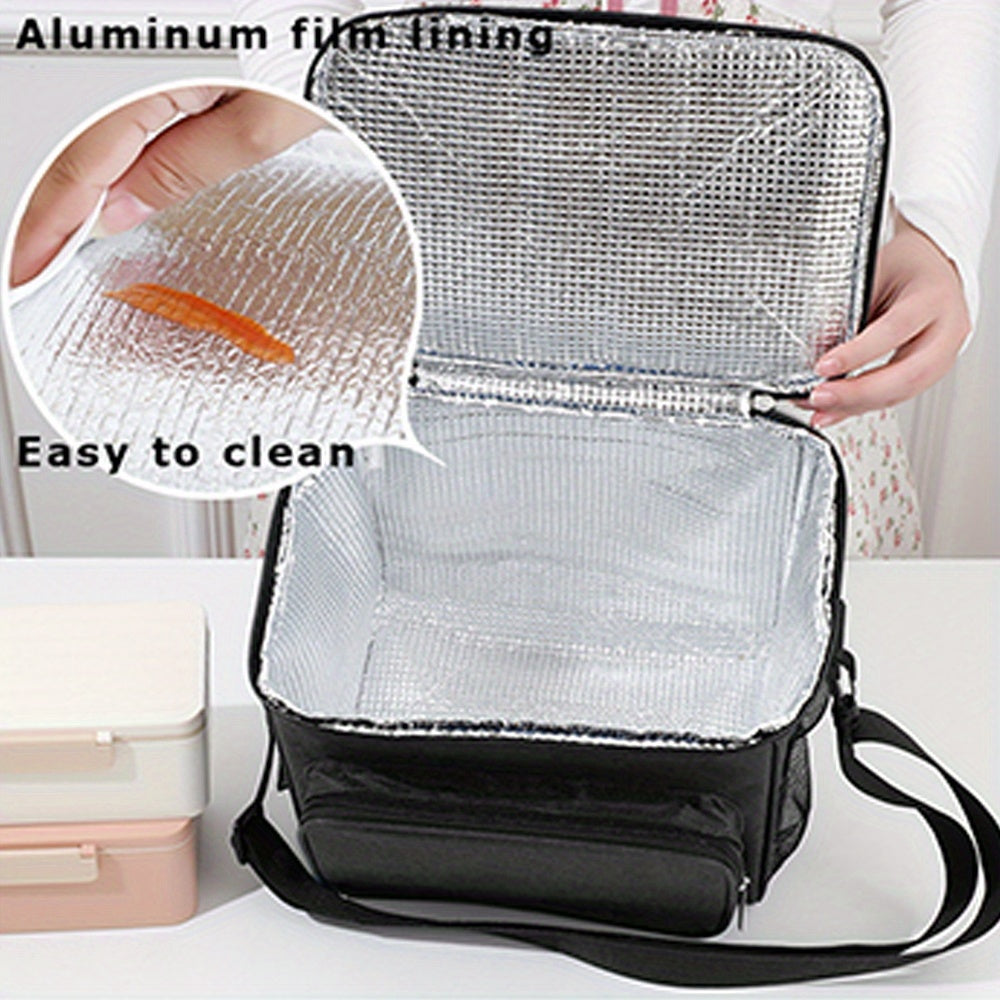 Canvas Insulated Lunch Cooler Bag Adjustable Strap Waterproof Portable