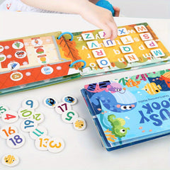 Reusable Sticker Book Farm Alphabet Ocean & Number Quiet Book for Kids