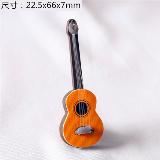 Classical & Bass Guitar Figurines Music Instrument Models for Dollhouse