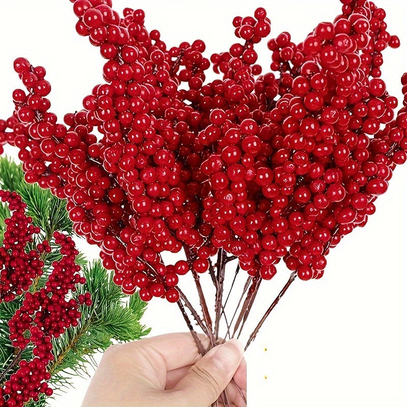 10pc Red Artificial Berries for Christmas Tree DIY Decor