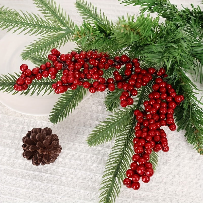 10pc Red Artificial Berries for Christmas Tree DIY Decor