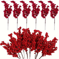 10pc Red Artificial Berries for Christmas Tree DIY Decor