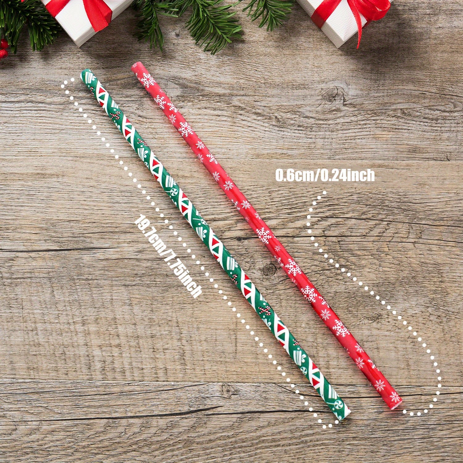 EcoPals Biodegradable Christmas Paper Straws, Snowflake & Tree Design