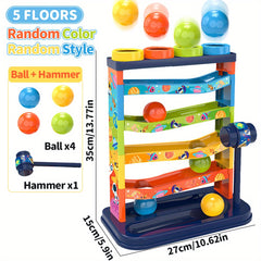 Colorful Rolling Ball Track Toy Set Education Pounding Toy Fun Gift