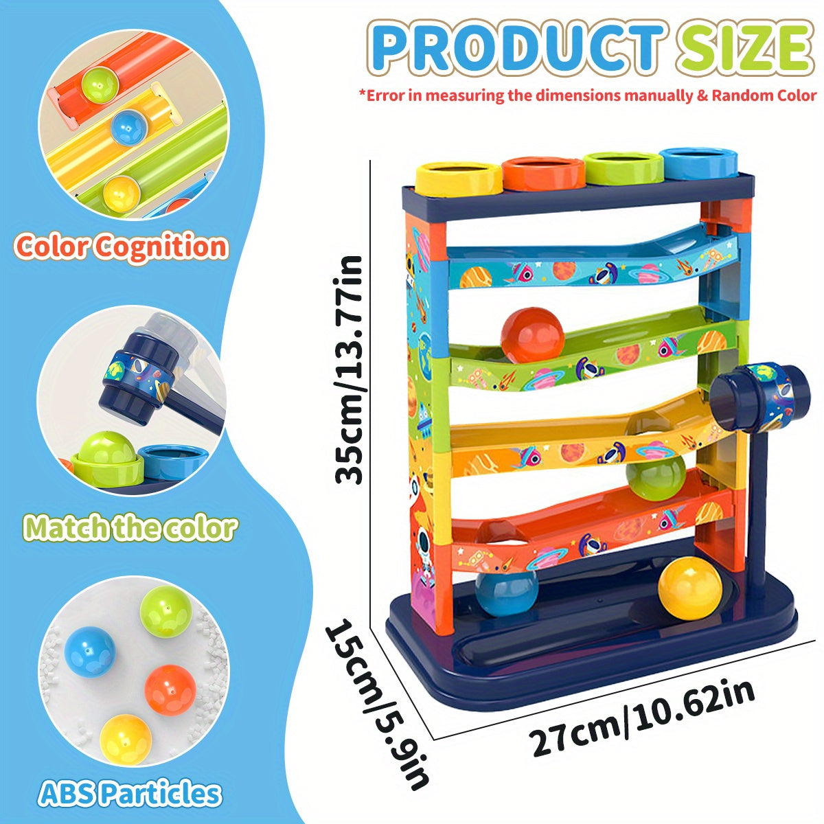 Colorful Rolling Ball Track Toy Set Education Pounding Toy Fun Gift