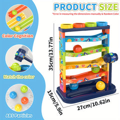 Colorful Rolling Ball Track Toy Set Education Pounding Toy Fun Gift