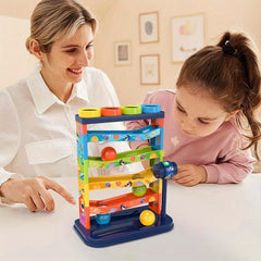 Colorful Rolling Ball Track Toy Set Education Pounding Toy Fun Gift