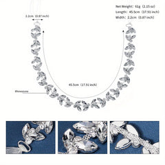 Rhinestone Bridal Waist Belt Handcrafted Leaf Wedding Dress Sash