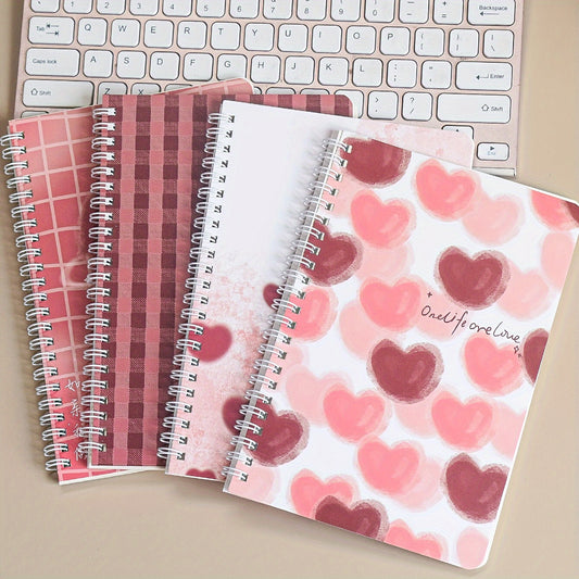 4pc Floral & Alphabet Spiral Notebooks for Teens & Adults School