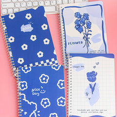 4pc Floral & Alphabet Spiral Notebooks for Teens & Adults School
