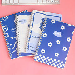 4pc Floral & Alphabet Spiral Notebooks for Teens & Adults School