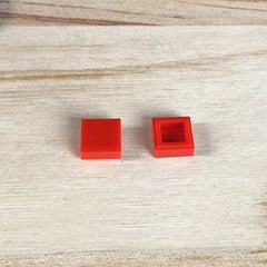 200pcs 1x1 Bricks Flat Tile Building Blocks ABS Red Yellow Grey Green
