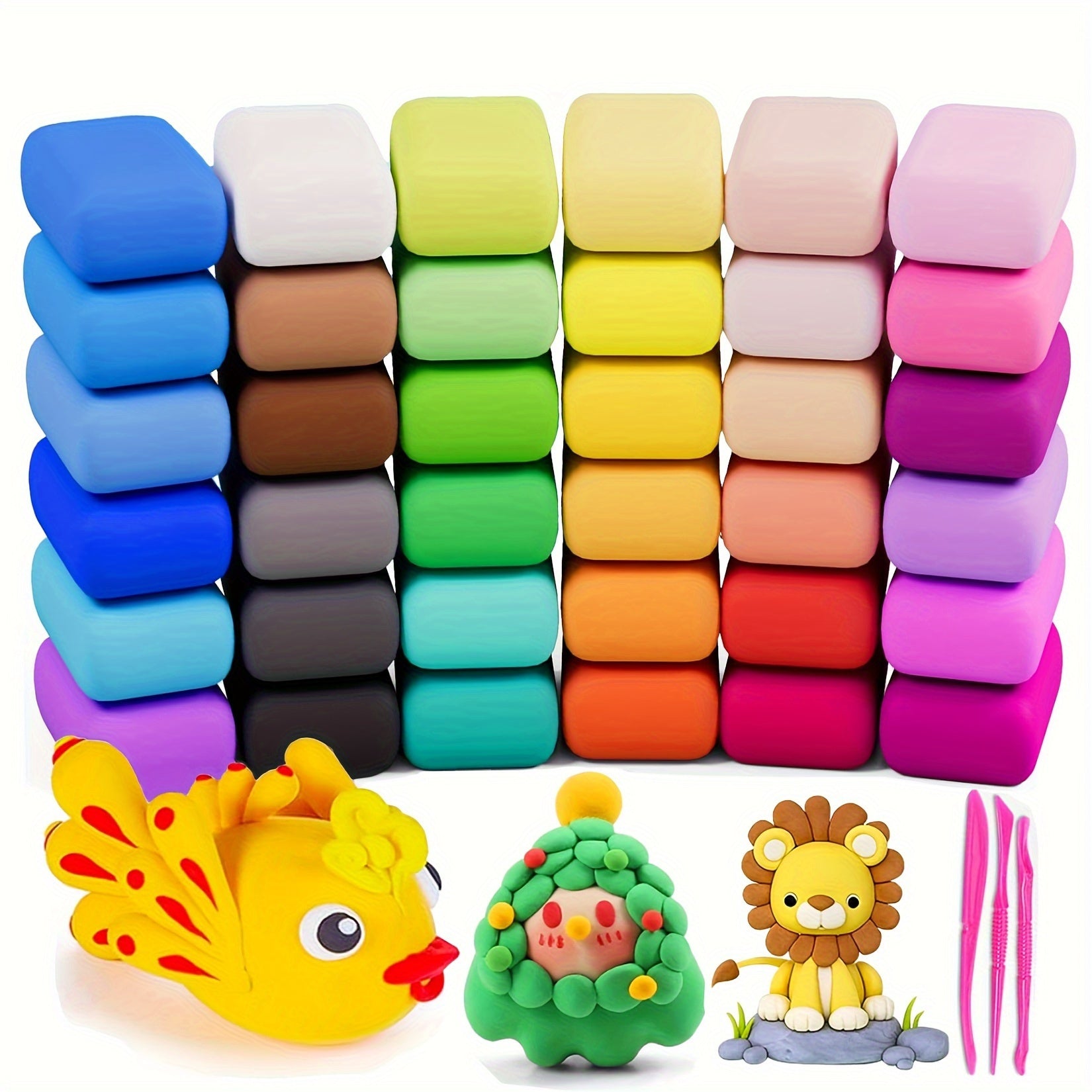 Air Drying Clay 24 48 DIY Modeling Clay Set with Sculpting Tools