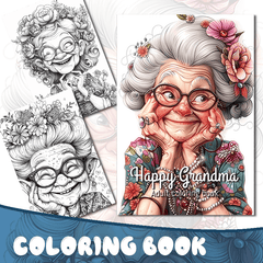 Happy Grandma Coloring Book Deluxe Edition - 22 Pages