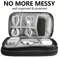 Waterproof Electronics Travel Organizer Bag with 8 Compartments Gray Navy Pink